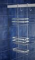 Satina Chrome Hanging Shower Cubicle Tidy Swedish Made 79cm
