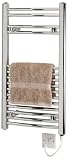 Kitchen & Housewares : Micromark MM53633 Oil Filled Curved Heated Towel Rail - Chrome