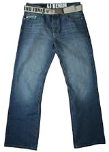 Smith & Jones men's enrico bootcut dark wash belt jean