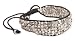 Facet Silver Metal Bead Black Cord Pull Tie Bracelet