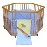Parc r�glable en hauteur hexagonal motif ourson teddypar Serina