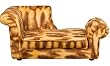 Designer Pet Furniture - Half-Back Sofa for Pets - Yellow and Brown Animal Print