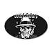 22x14 Oval Wall Vinyl Sticker Wiseguy Skeleton Smoking Cigar with Bullet Holes
