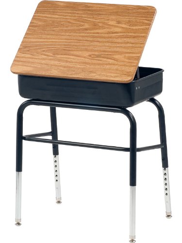 Virco 751 Series Student Desk with Laminate Lift Lid Top and Leg Brace