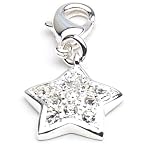 charms Clipart Charms Anhänger Stern m. Strass, versilbert