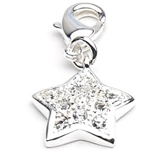 Clipart Charms Anh�nger Stern m. Strass, versilbert