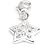 Clipart Charms Anh�nger Stern m. Strass, versilbert