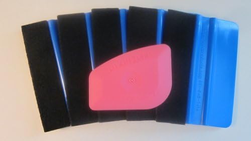 (5) 4" FELT EDGE SQUEEGEES STANDARD RS4 "BLUE" & FREE LIL' CHIZLER