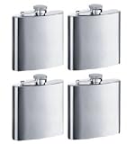 Personalized Set of 4 8oz Stainless Steel Groomsman Flask - Engraved