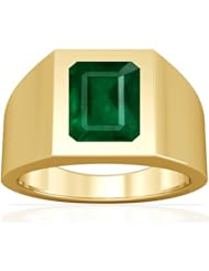 14K Yellow Gold Emerald Cut Emerald Solitaire Ring