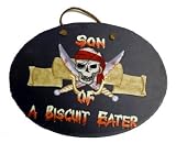 PIRATE Son of a biscuit HANGING oval SLATE SIGN plaque