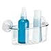 InterDesign Power Lock Suction Bathroom Shower Caddy Basket for Shampoo, Conditioner, Soap - Clear