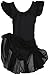 Capezio Big Girls' Flutter-Sleve Dress Leotard,Black,L (12-14)