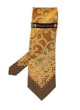 Phat Farm - Phat Farm Gold, Brown and Tan Chevron Squiggle Tie