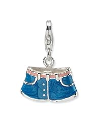 Amore La Vita Sterling Silver 3-D Denim Shorts Charm with Lobster Clasp