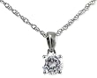 Sterling Silver 0.75 CTW Round CZ Solitaire Pendant on 18" Chain