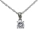 Sterling Silver 0.75 CTW Round CZ Solitaire Pendant on 18" Chain