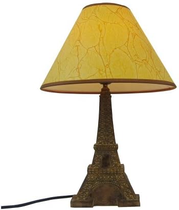 Simple Designs LT3010-PRU Eiffel Tower Lamp with Parchment Look Shade
