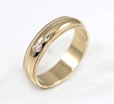 14K Yellow Gold Round-cut Diamond Men & Women's Couple Wedding Ring Band (0.11 CTW., G-H Color, SI1-2 Clarity)