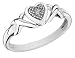 Diamond Heart Promise Ring in 10K Whte Gold
