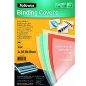 Fellowes PVC Cover A4 200 Micron Blue Pack of 100