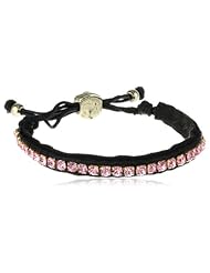 Steve Madden Pink Crystal Pulley Bracelet, 10"