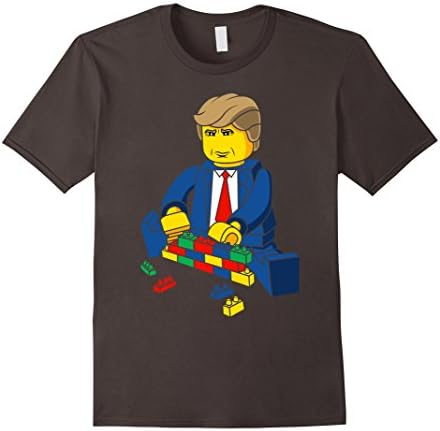 Men's Trump T-Shirt Build a Wall Tee Large Asphalt