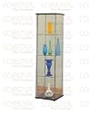 Furniture online: Modern Contemporary Glass Curio Cabinet with Cappuccino Top and Bottom