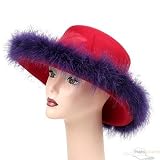 Fur Brim Wool Felt Hat-Red Purple by E4hats