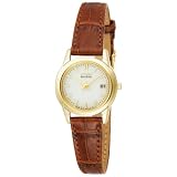 Citizen Women's Eco-Drive Gold-Tone Leather Strap Dress Watch #GA1002-02P