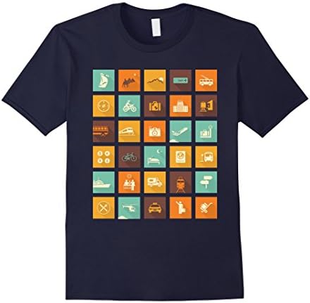 Men's Traveller Icons Shirt - Needed for Your Trip XL Navy