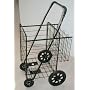 BLACK -Jumbo Folding Cart with Double Basket -can carry 150 lbs-Cart Size: 41.75"h x 24"w x 21"d