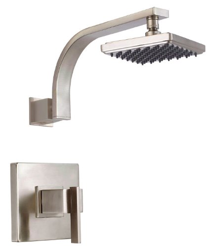 Danze D500544BNT Sirius Single Handle Shower Only Faucet Trim Kit with 6 Inch Showerhead Brushed Nickel Valve Not Included