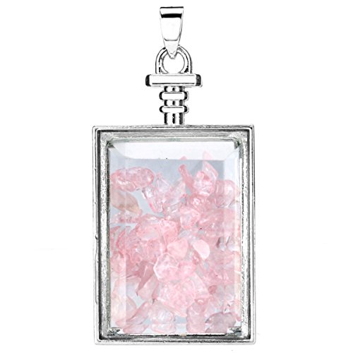 Charisma Oval Rectangle Glass Wishing Bottle Pendant Magic Floating Lover's Necklace Sweater Chain