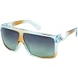 Dragon Alliance Fame Men's Large Fit Fashion Sunglasses w/ Free B&F Heart Sticker Bundle - Trans Sky/Grey Gradient