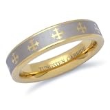 Goldplated Celtic Cross Tungsten Carbide Wedding Band Ring
