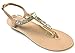 Womens T Strap Gladiator Sandals Flats shoes W/Iridescent Rhinestones