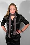 Slim Charcoal Silk Chiffon Scarf by Royal Silk