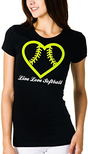 Juniors Live Love Softball T-shirt (XX-Large, Black)