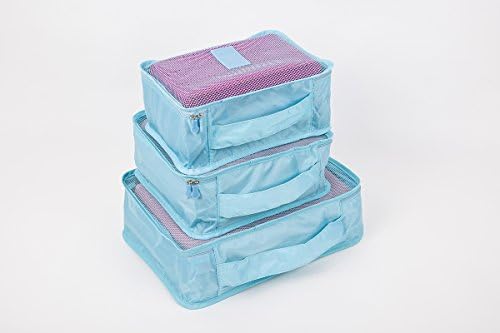 GTGlobal Packing Cubes And Pouches - The Most Light and Handy Travel Cube Set - Set of 6 - Durable, Compact, Multifunctional, Lightweighted Trip Gears(Turquoise)