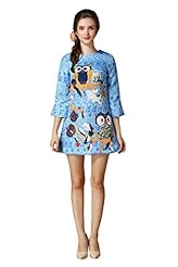 Cotton General Print Winter Illusion Party Dress 