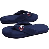 MLB Minnesota Twins Ladies Navy Blue Plush Thong Slippers (9/10)