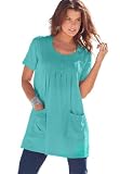 Denim 24/7 Womens Plus Size Trapeze Tunic With 2 Pockets