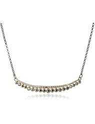 Kensie "Laughing All The Way" Mixed Metal-Plated Bar with Hematite Stones Frontal Necklace, 16"
