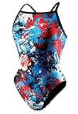 Speedo Women's Kapow Axcel Back Swimsuit - 2009 - Navy/Red - 38