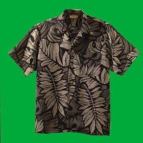 Buy Camp Shirts -Leaf Print South Sea Black by Edwards Garment