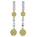18k Gold White and Yellow Diamond Circle Drop Earrings (GH, SI, 0.88 carat)