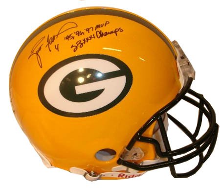 Brett Favre Signed Inscribed Football Helmet-Official