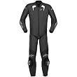 Alpinestars Trigger Men's 1-Piece Leather Street Bike Racing Motorcycle Race Suits w/ Free B&F Heart Sticker Bundle - Black