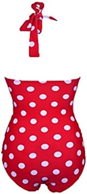 Skyyes 50s Retro Vintage Flora Print White Polka One Piece Swimwear Monokinis HD-025